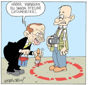 Premier Erdoğan: "Als je nieuws wilt maken, mag dat alleen binnen deze lijnen."